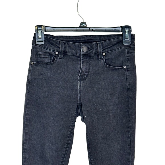 Design Lab Women's Jeans Lord Taylor Skinny Stretch Distressed Mid-Rise Black 25 - Picture 4 of 11